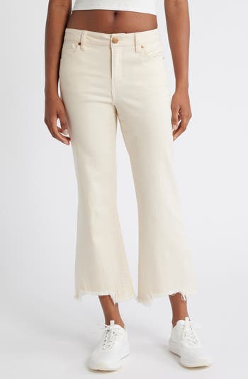 Eileen Fisher Frayed Step Hem 2024 White Denim Jeans 10