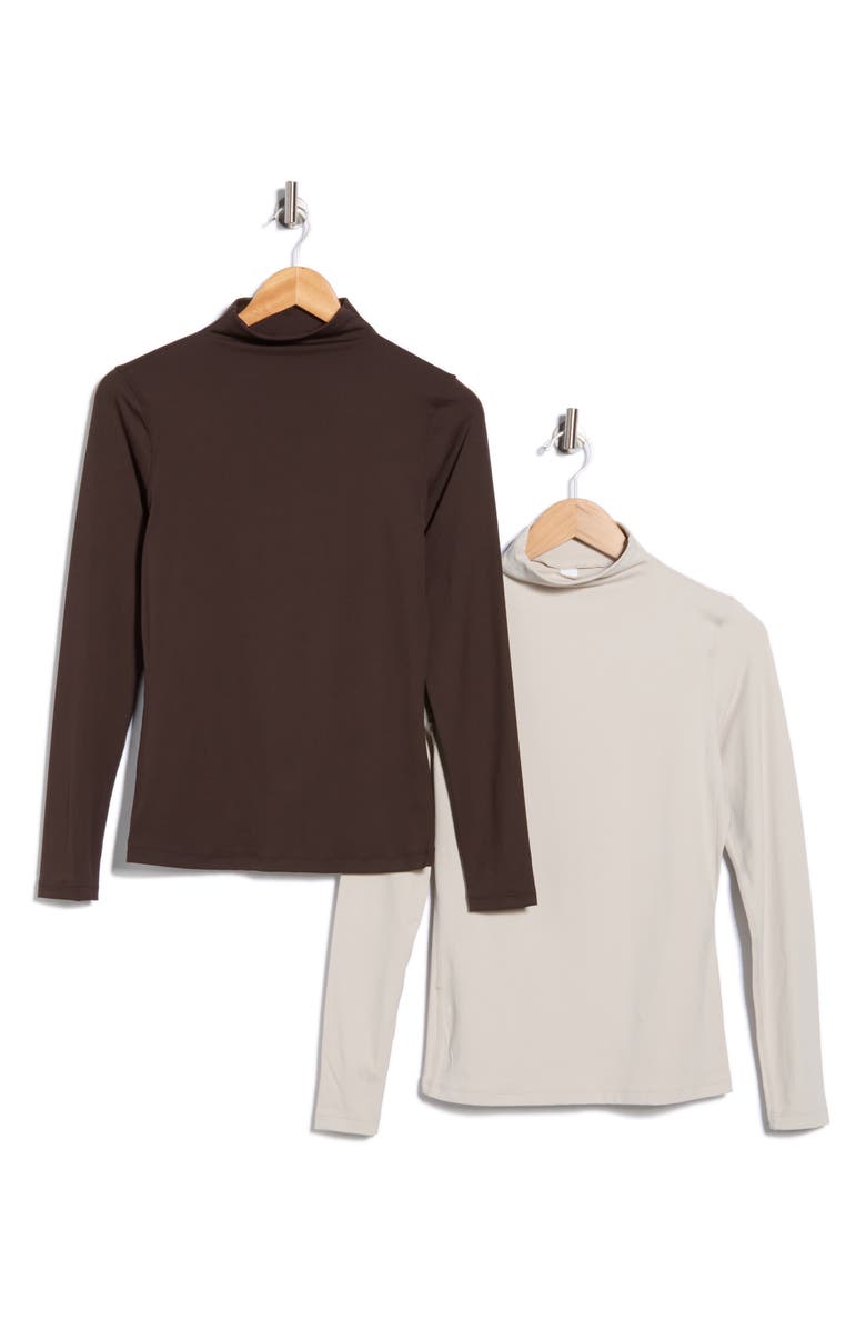 YOGALICIOUS Zenly Evelyn Assorted 2-Pack Tops, Alternate, color, Shadow Rock/ Chocolate Mousse