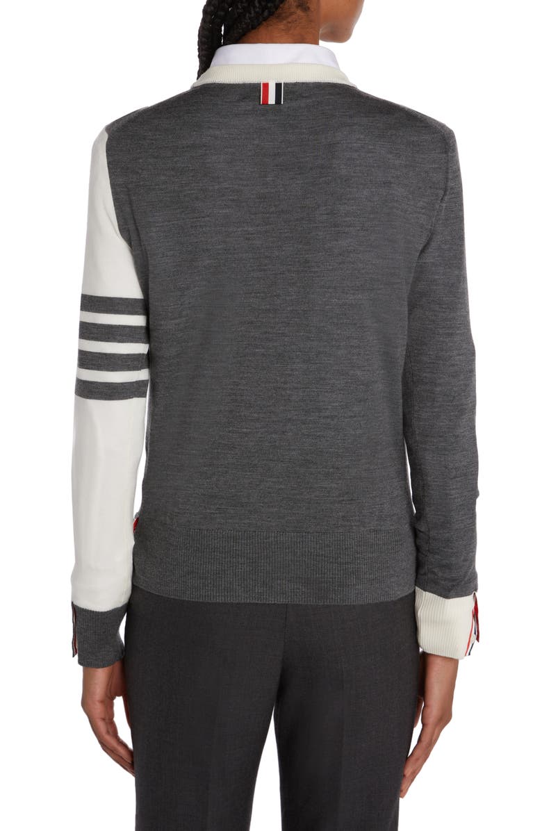 Thom Browne Fun-Mix 4-Bar Virgin Wool Sweater, Alternate, color, 
