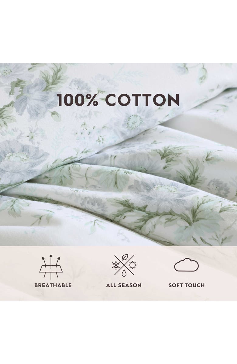 Laura Ashley Arundel Cotton Sateen Comforter Set, Alternate, color, Light Pastel Grey