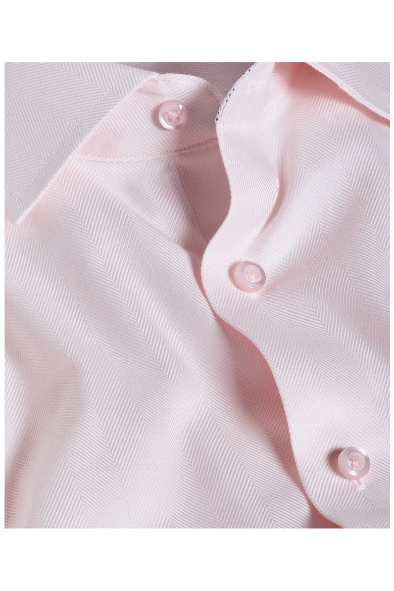 Trim Fit Herringbone Cotton Dress Shirt, Alternate, color, PINK