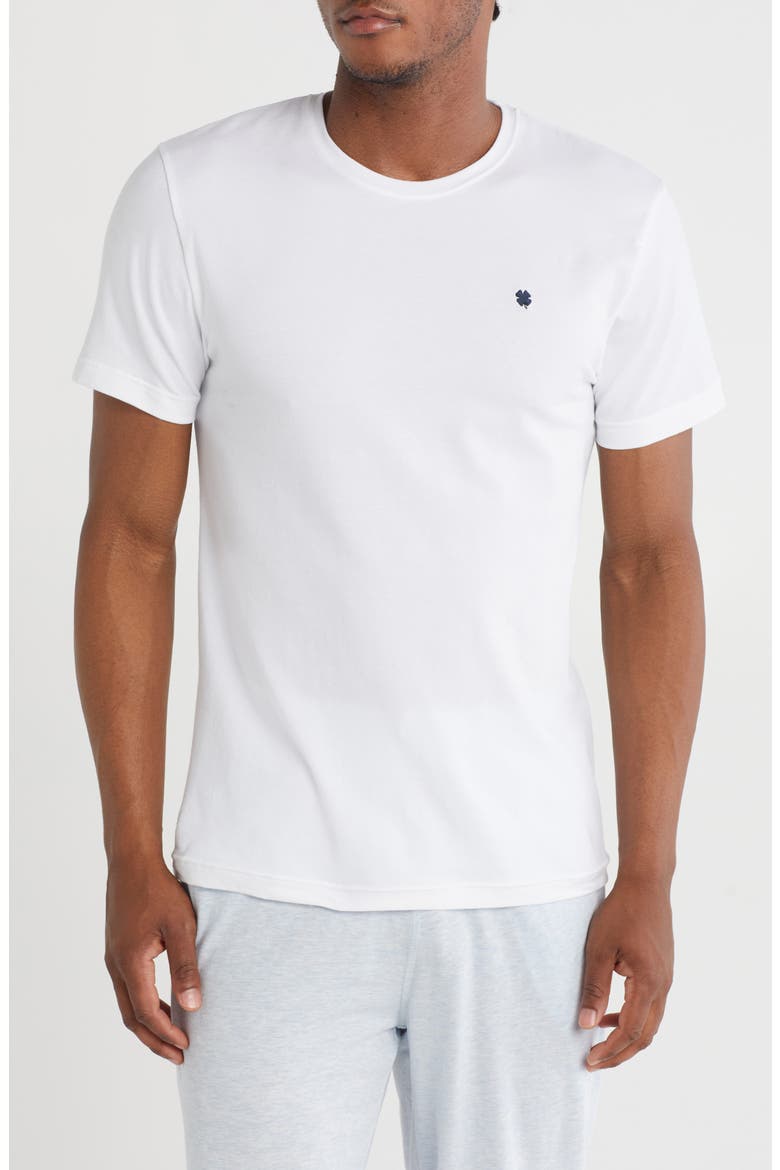 Stretch Cotton Crewneck T-Shirt, Main, color, WHITE