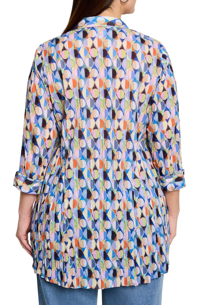 NIC+ZOE Social Circles Crinkle Shirt, Alternate, color, Blue Multi