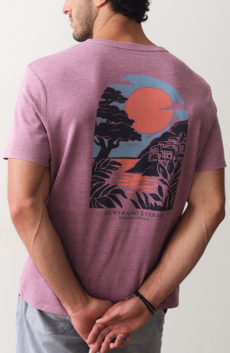 Marine Layer Hemp & Cotton Graphic T-Shirt, Alternate, color, Red Violet