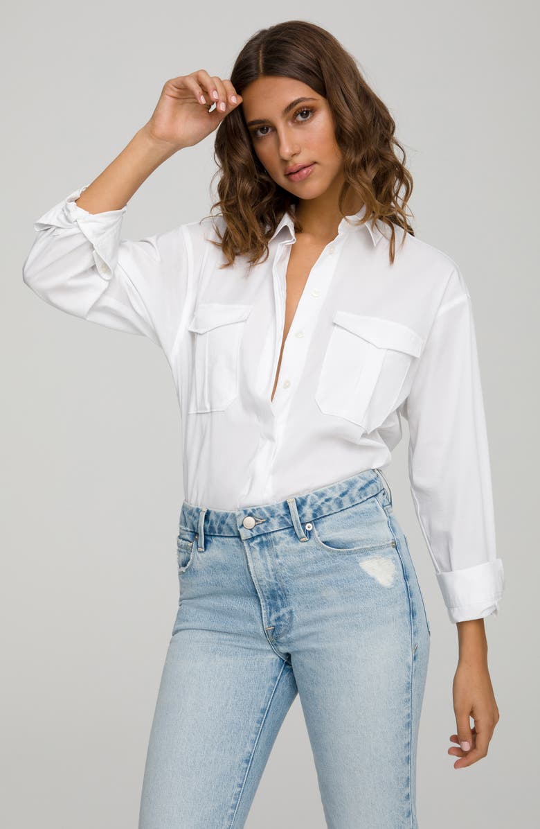 Good American The Good Shirt, Alternate, color, White