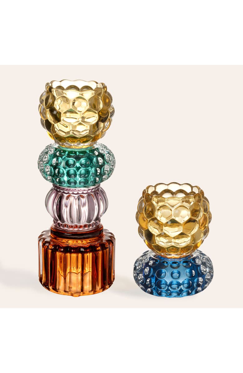 Zsa Zsa Zsu Nanjing Glass Decorative Object & Nanjing Glass Candle Holder 2 Pcs Set, Main, color, Brown