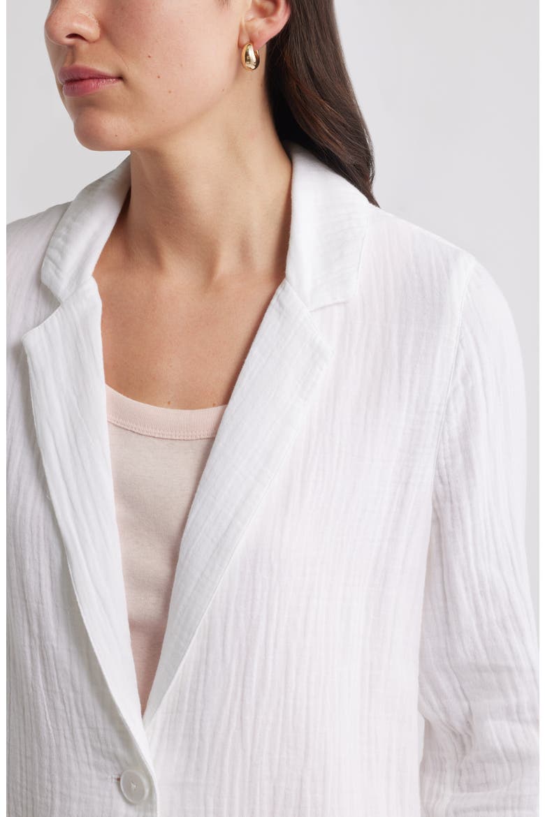 Cotton Gauze Blazer, Alternate, color, WHITE