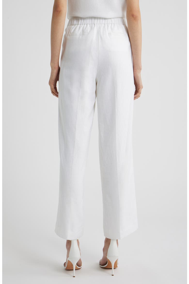 Straight Leg Linen Blend Pants, Alternate, color, CRISP WHITE