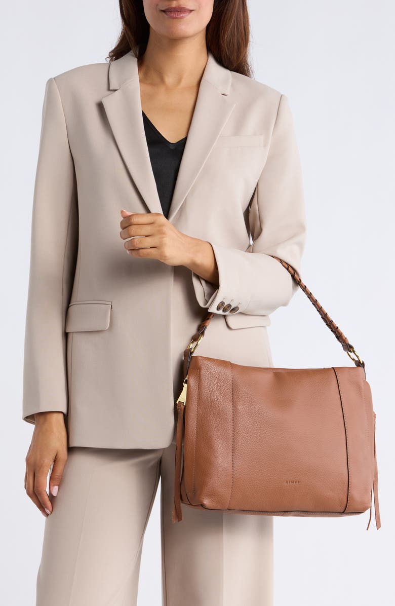 AIMEE Laila Convertible Leather Shoulder Bag, Alternate, color, Chestnut