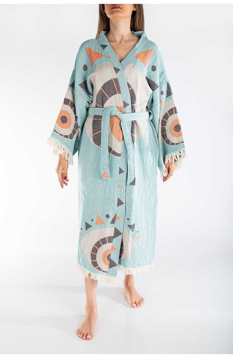 Forever & Always Shoes Ciela Handmade Cotton Boho Robe Cover-Up, Alternate, color, Light Blue