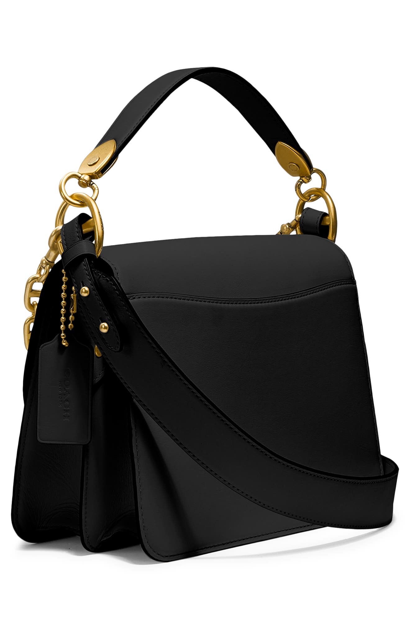 COACH Beat Leather Flap Bag, Alternate, color, 