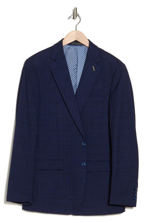 Tahari Slim Fit Plaid Blazer In Navy