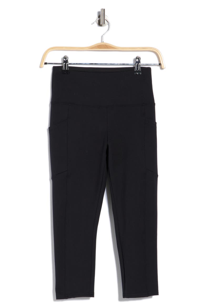 Uma High Waist Capri Leggings, Alternate, color, BLACK