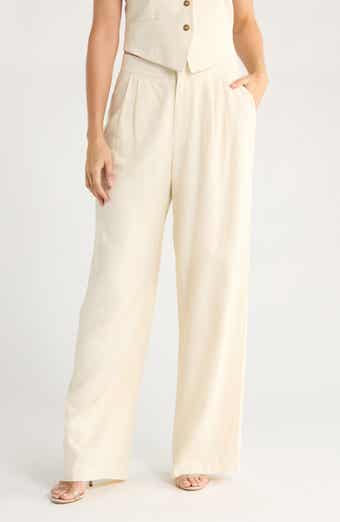 WAYF Wide Leg Linen Blend Pants