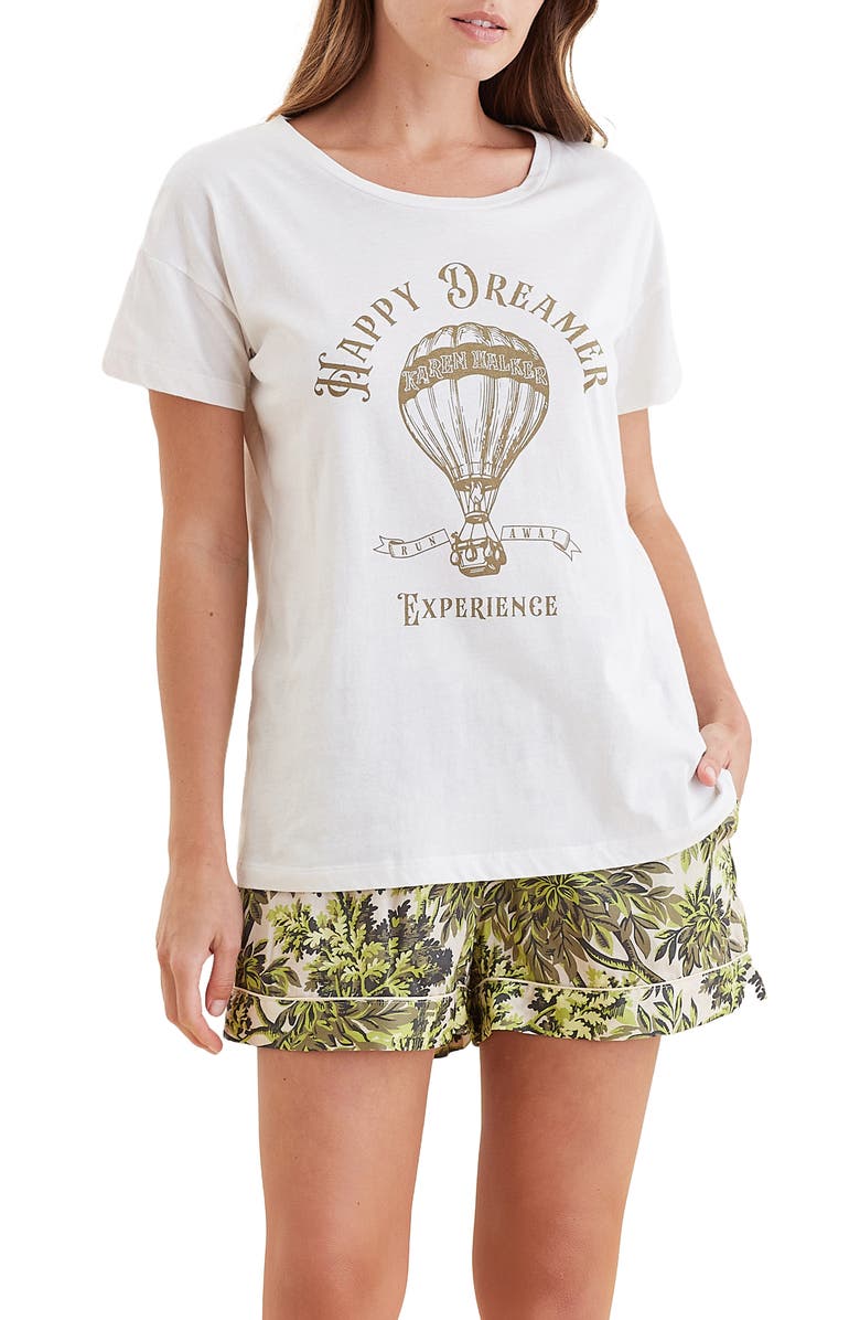 Papinelle x Karen Walker Happy Dreamer Short Pajamas, Alternate, color, Citronelle