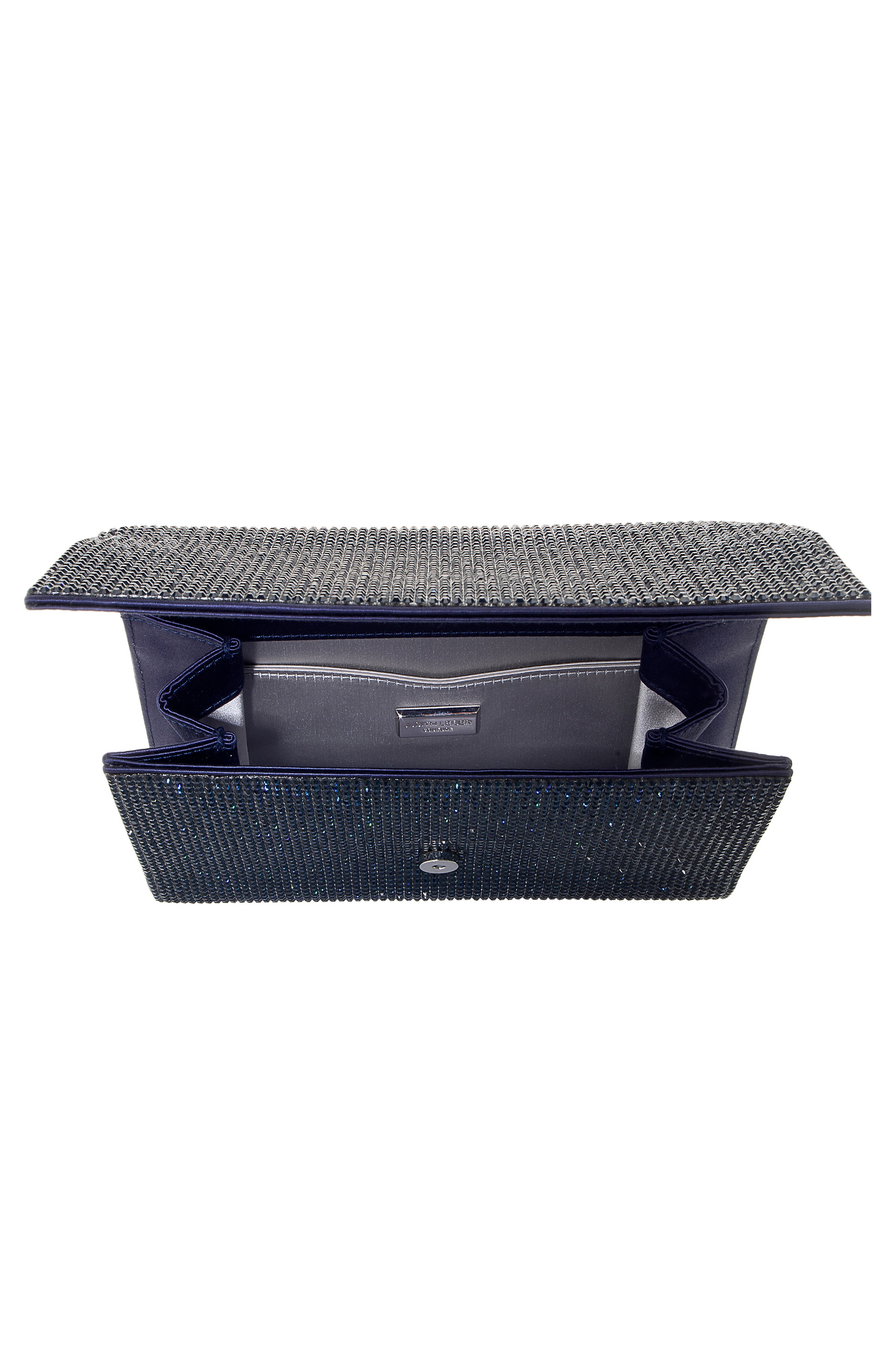 Fizzoni Beaded Clutch, Alternate, color, SILVER NAVY