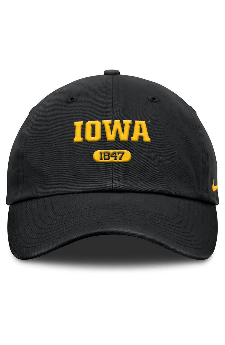 Nike Men's Nike Black Iowa Hawkeyes Club Adjustable Hat, Alternate, color, 