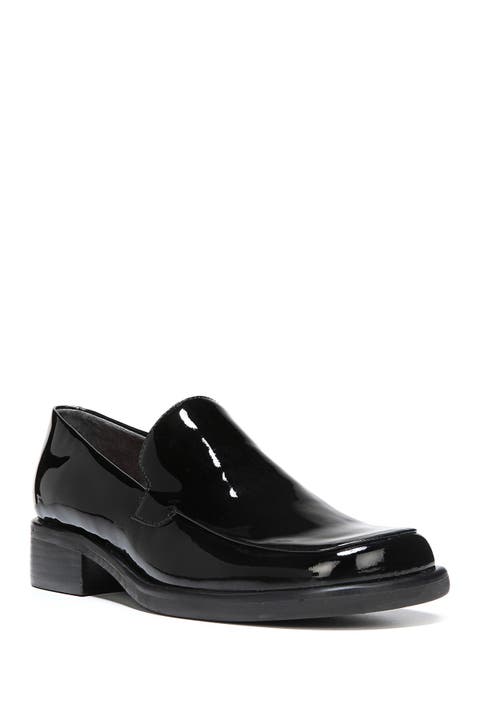 black leather shoes women