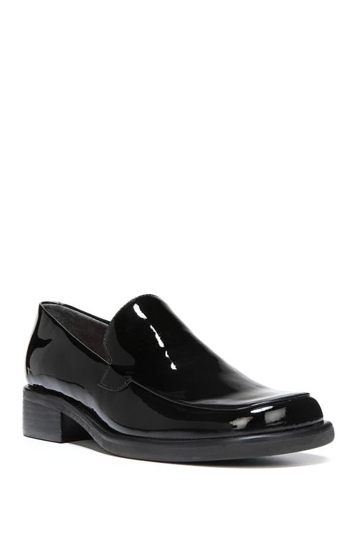 Franco Sarto Bocca Leather Loafer In Black Metallic Patent