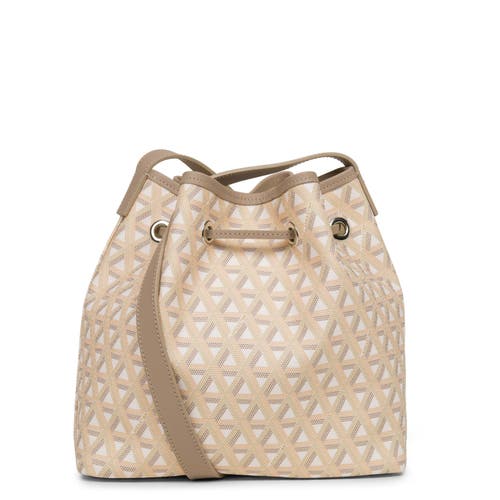 Lancaster Drawstring Bucket Bag Ikon In Beige