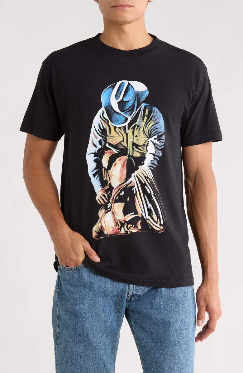 ONE OF THESE DAYS Holy Mountain Graphic T-Shirt, Main, color, Faded Washed Black