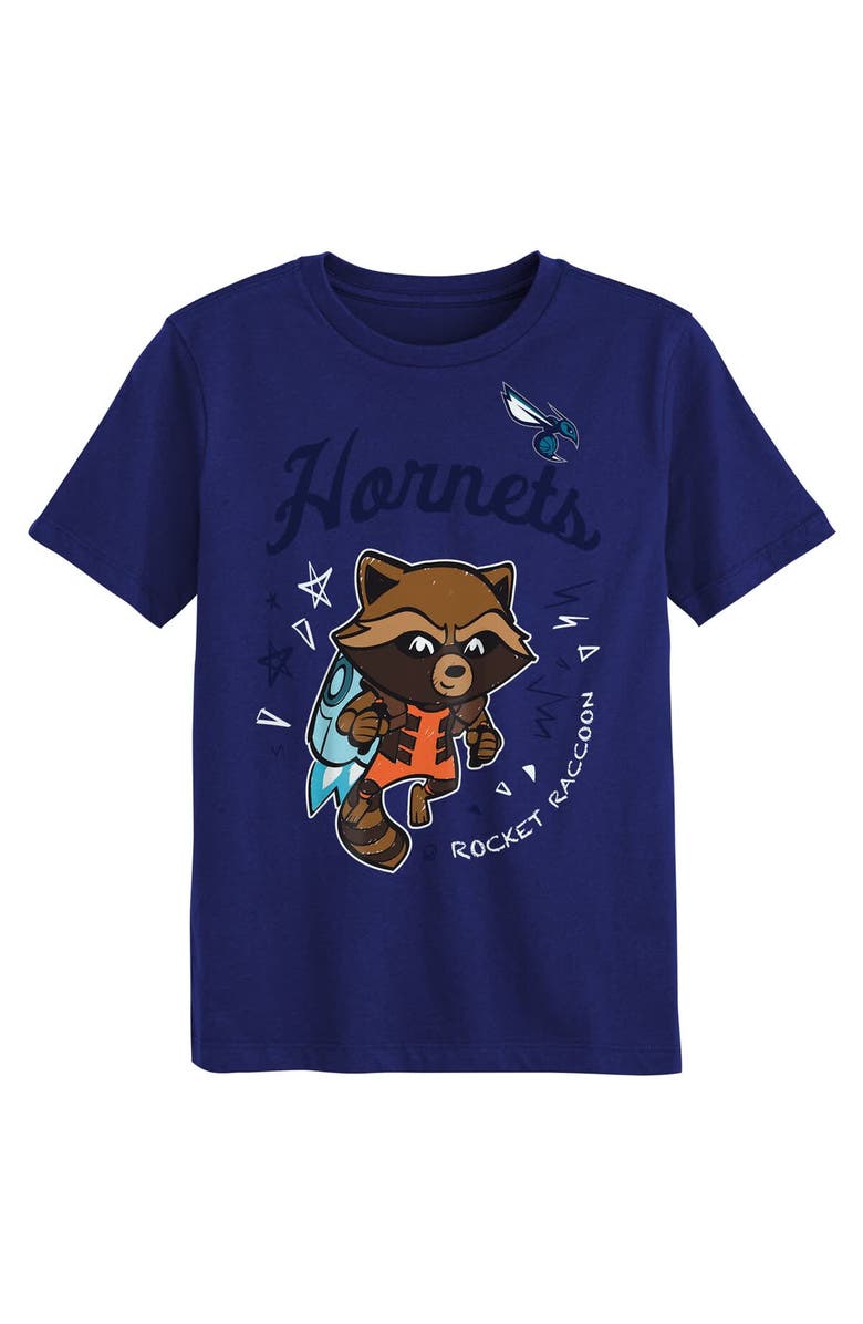 Outerstuff Preschool Charlotte Hornets Two-Piece Guardians Of The Galaxy T-Shirt Set, Alternate, color, Purple
