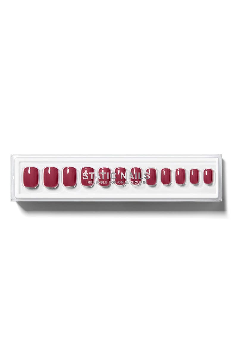 Static Nails French Wine Square Pop-On Reusable Manicure Set, Main, color, 