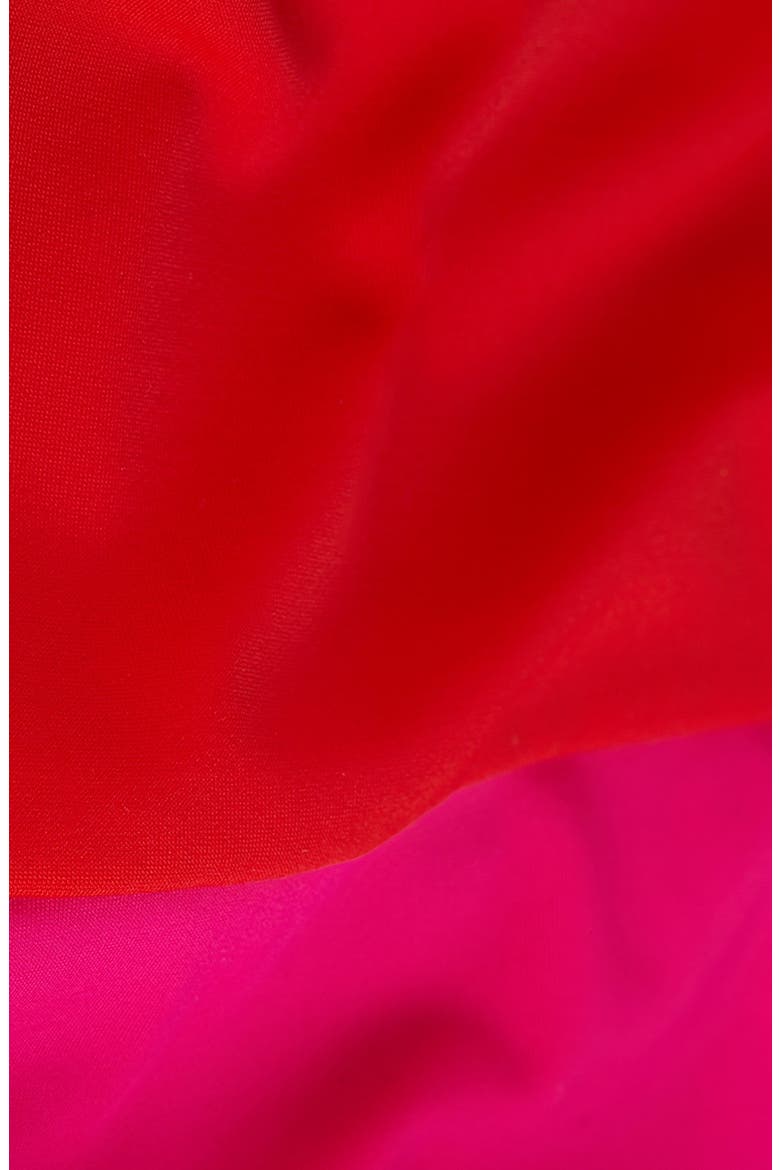 Colorblock One Piece Swimsuit, Alternate, color, RED
