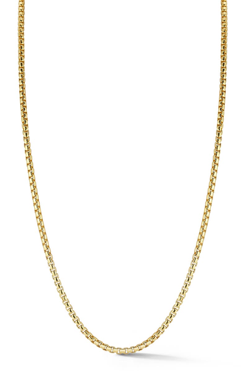 Yield of Men Men's Rounded Box Chain Necklace, Main, color, Gold
