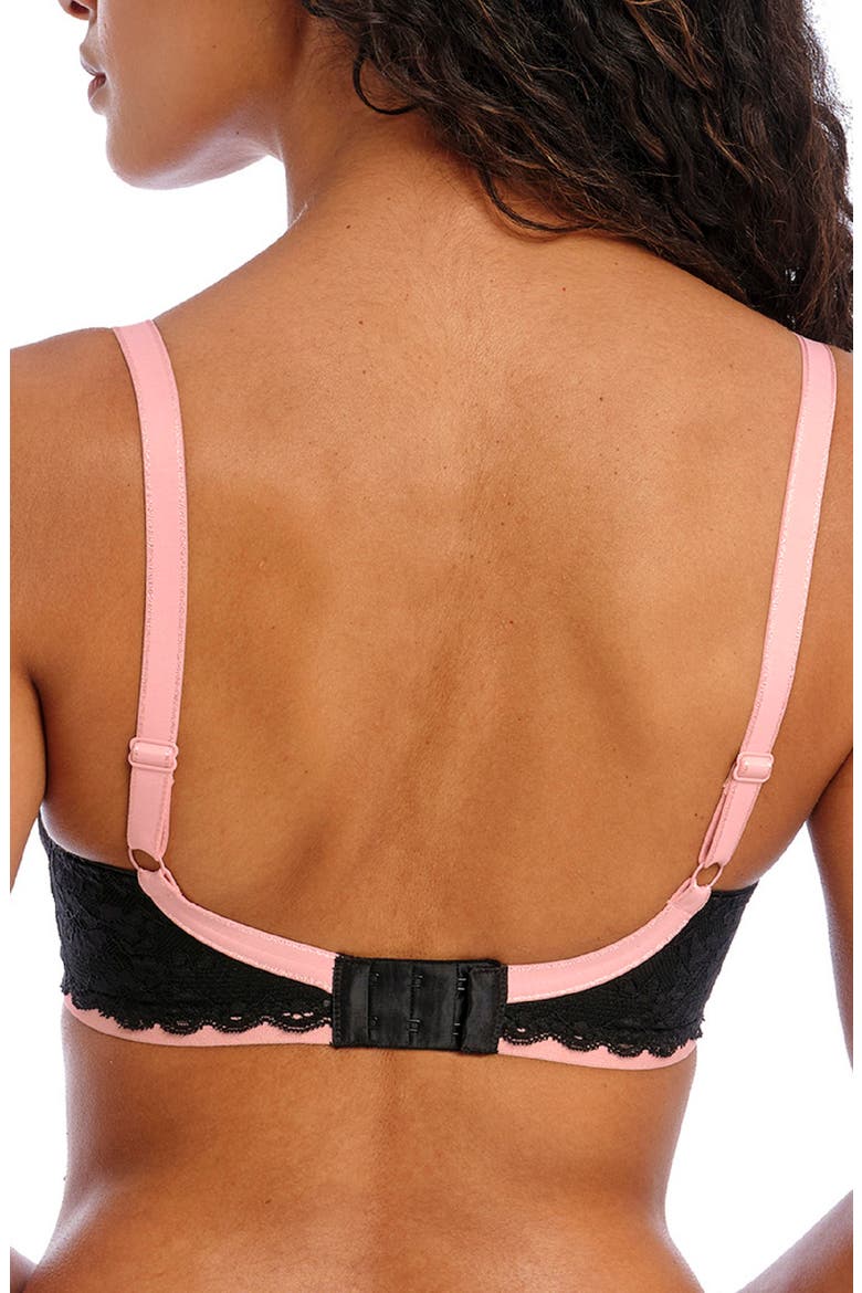 Offbeat Underwire Padded Half Cup Bra, Alternate, color, BLACK