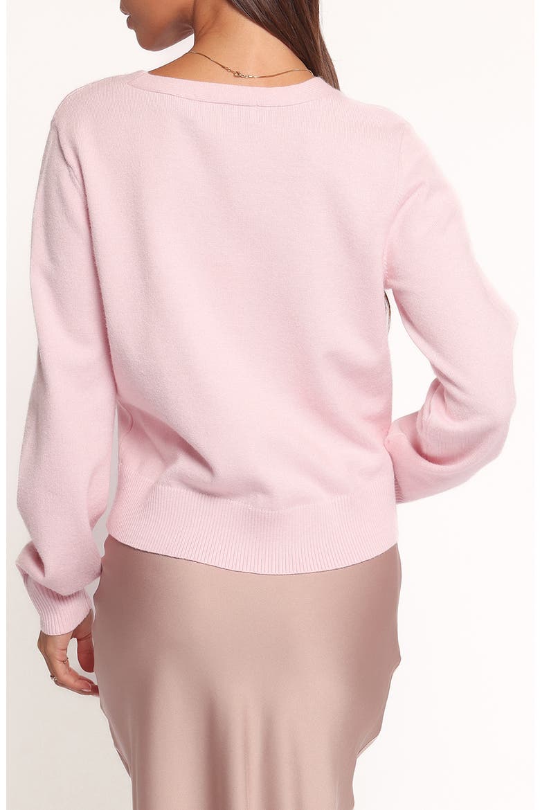 Josey Bow Button Cardigan, Alternate, color, LIGHT PINK