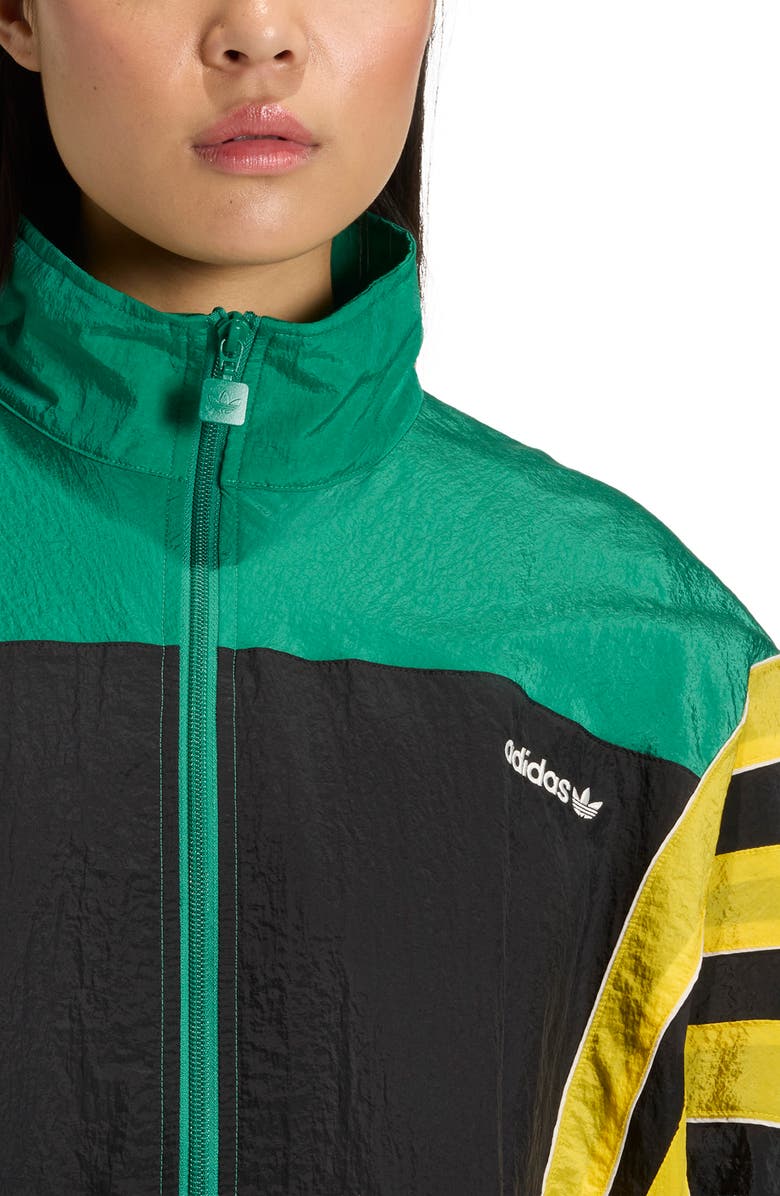 adidas Originals Santiago Peplum Track Jacket, Alternate, color, Bold Green