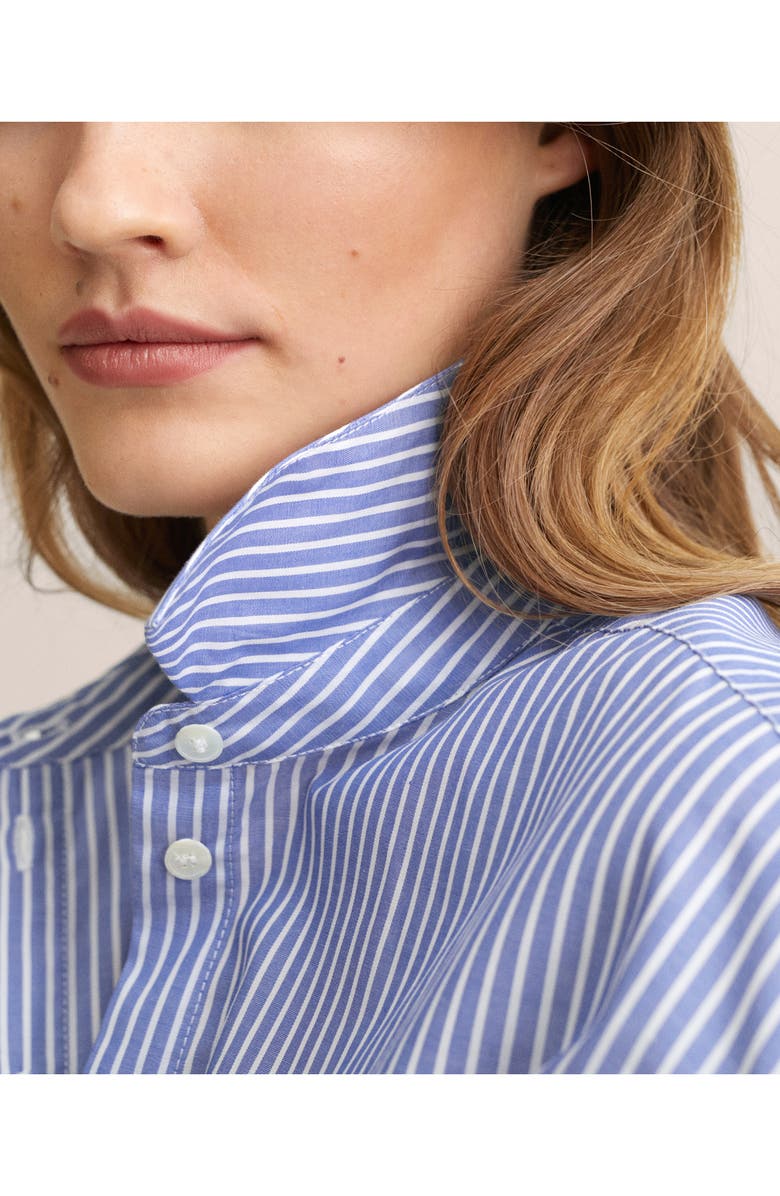 MANGO Stripe Cotton Blend Crop Shirt, Alternate, color,