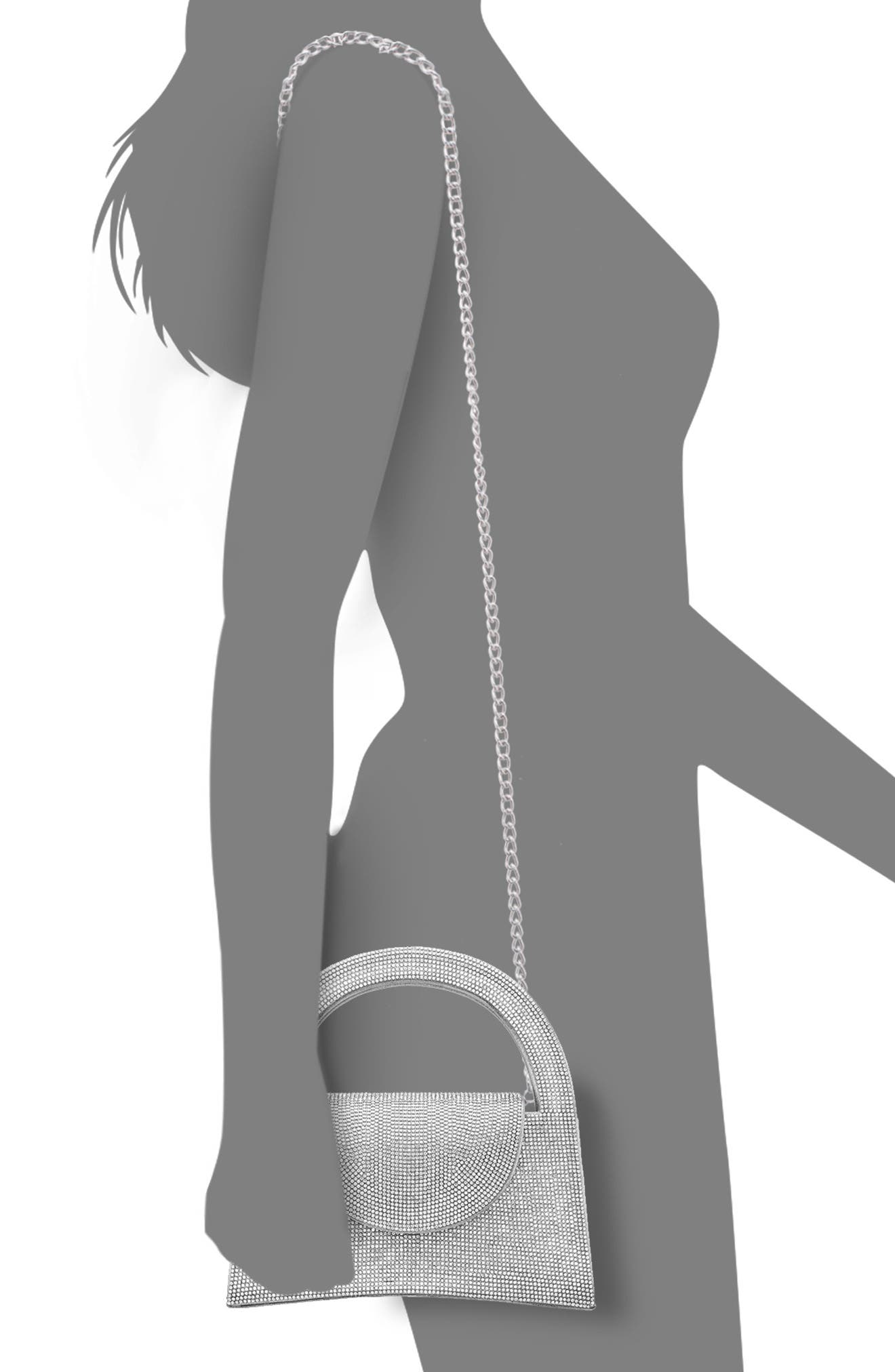 Nina Vixen Crystal Embellished Handbag, Alternate, color, Silver