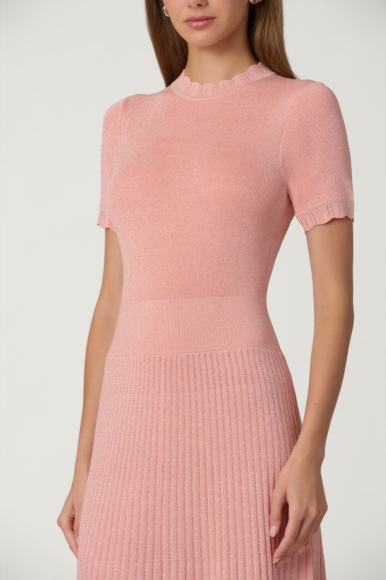 Fine Gauge Shimmer Knit Darby Dress, Alternate, color, Soft Peach