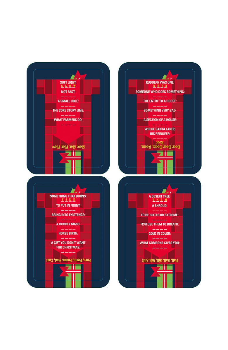 Holly Jolly Down The Chimney A Holiday Themed Word Puzzle Game, 50 Word Ladder Challenges, Alternate, color, Multicolored