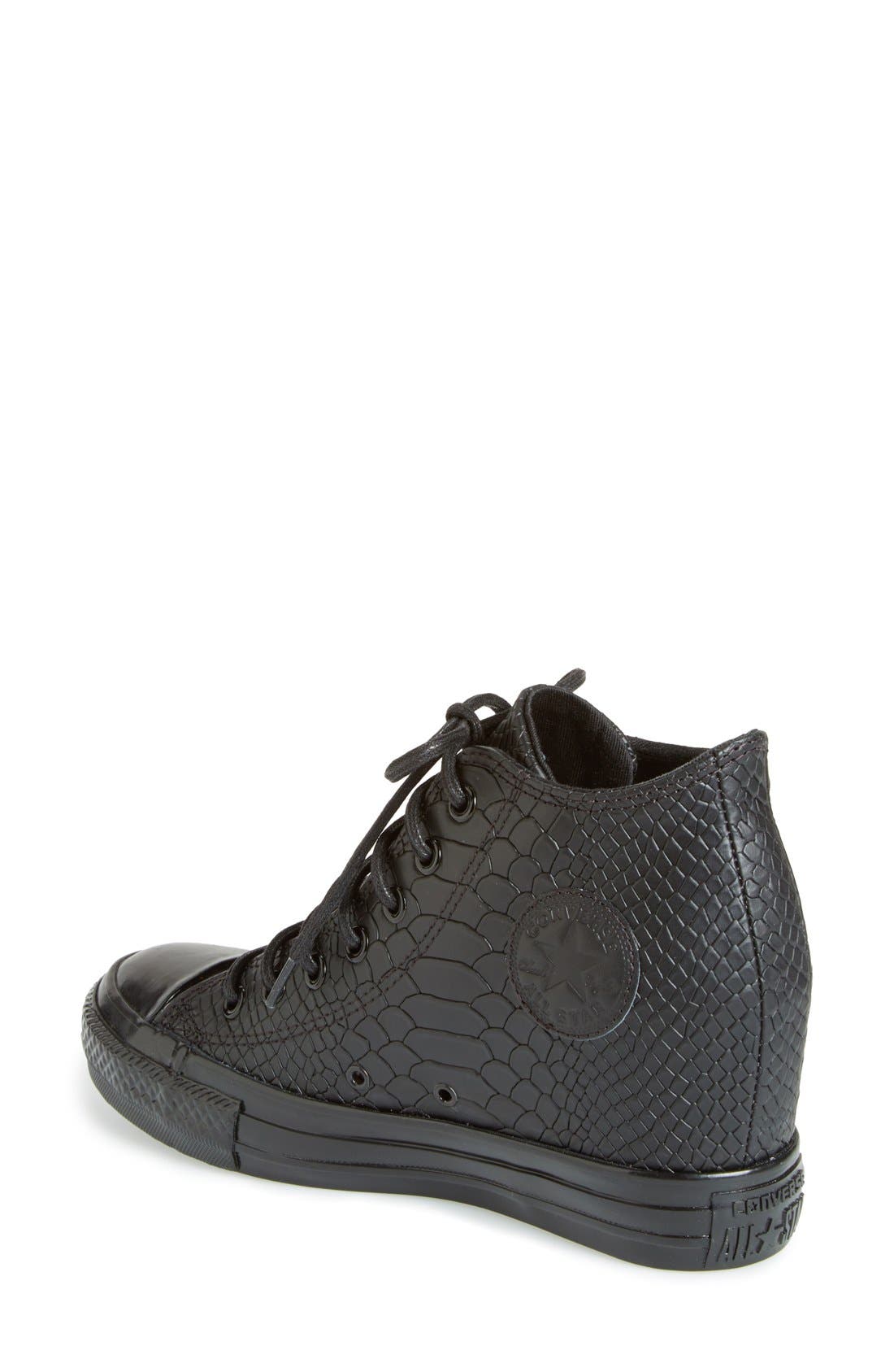 Converse Chuck Taylor<sup>®</sup> All Star<sup>®</sup> 'Embossed Reptile' Wedge Sneaker, Alternate, color, 