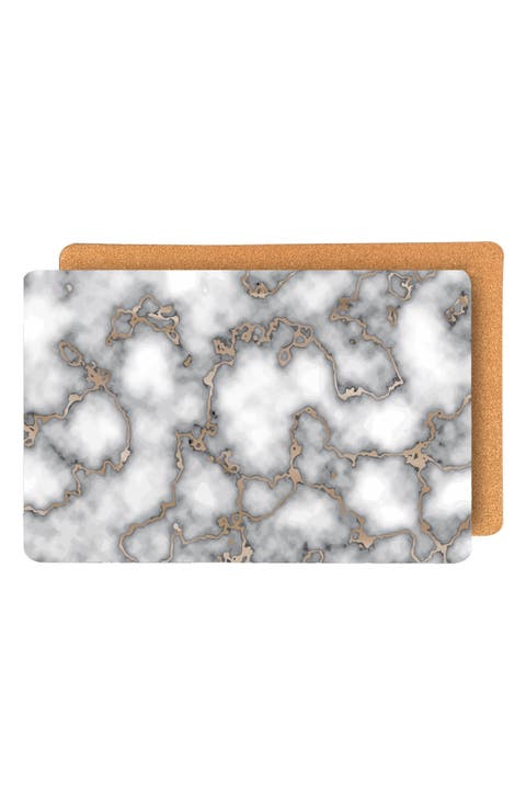 Marble Print Set of 6 Placemats