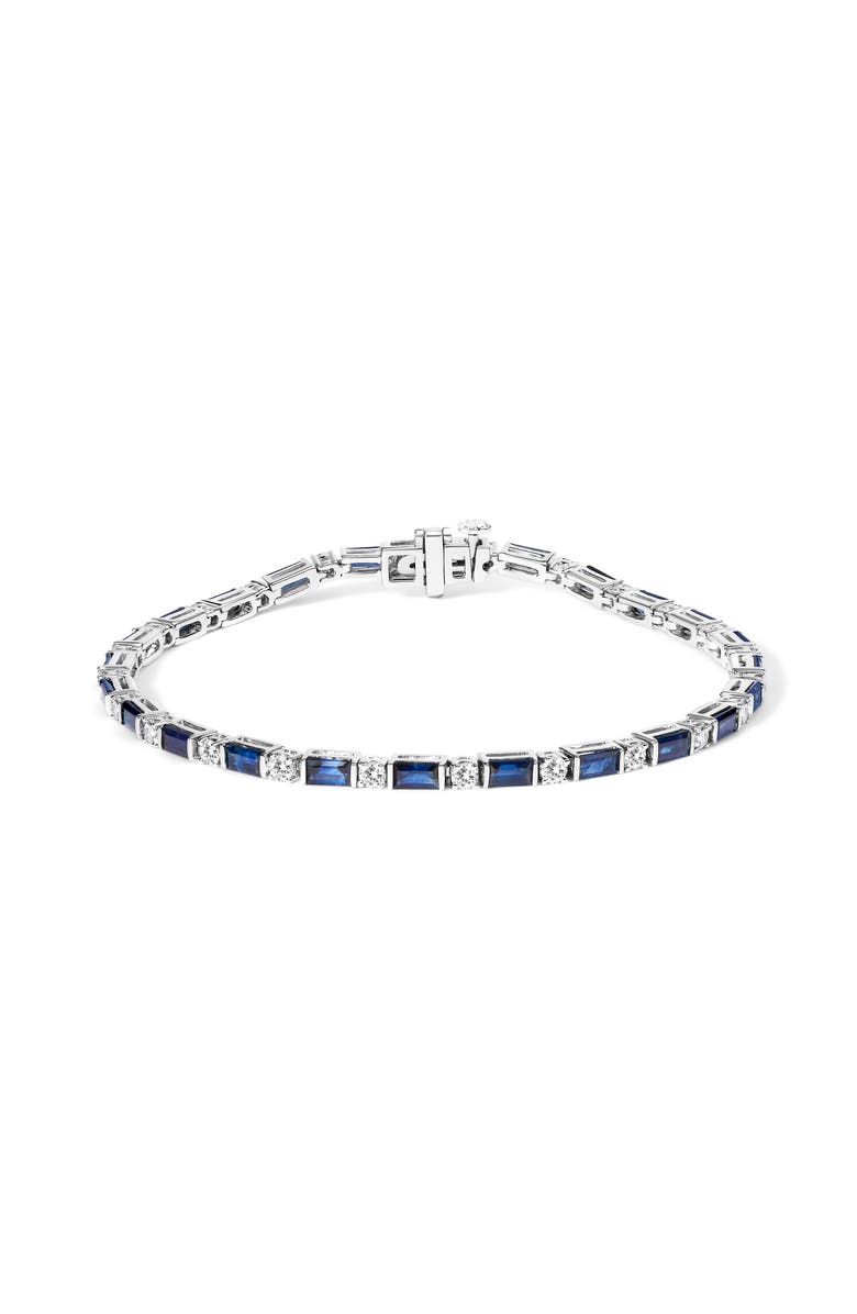 Haus of Brilliance 14K Gold 1 1/10 Cttw Diamond and Sapphire Link Tennis Bracelet, Main, color, White