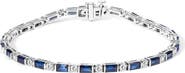 Haus of Brilliance 14K Gold 1 1/10 Cttw Diamond and Sapphire Link Tennis Bracelet
