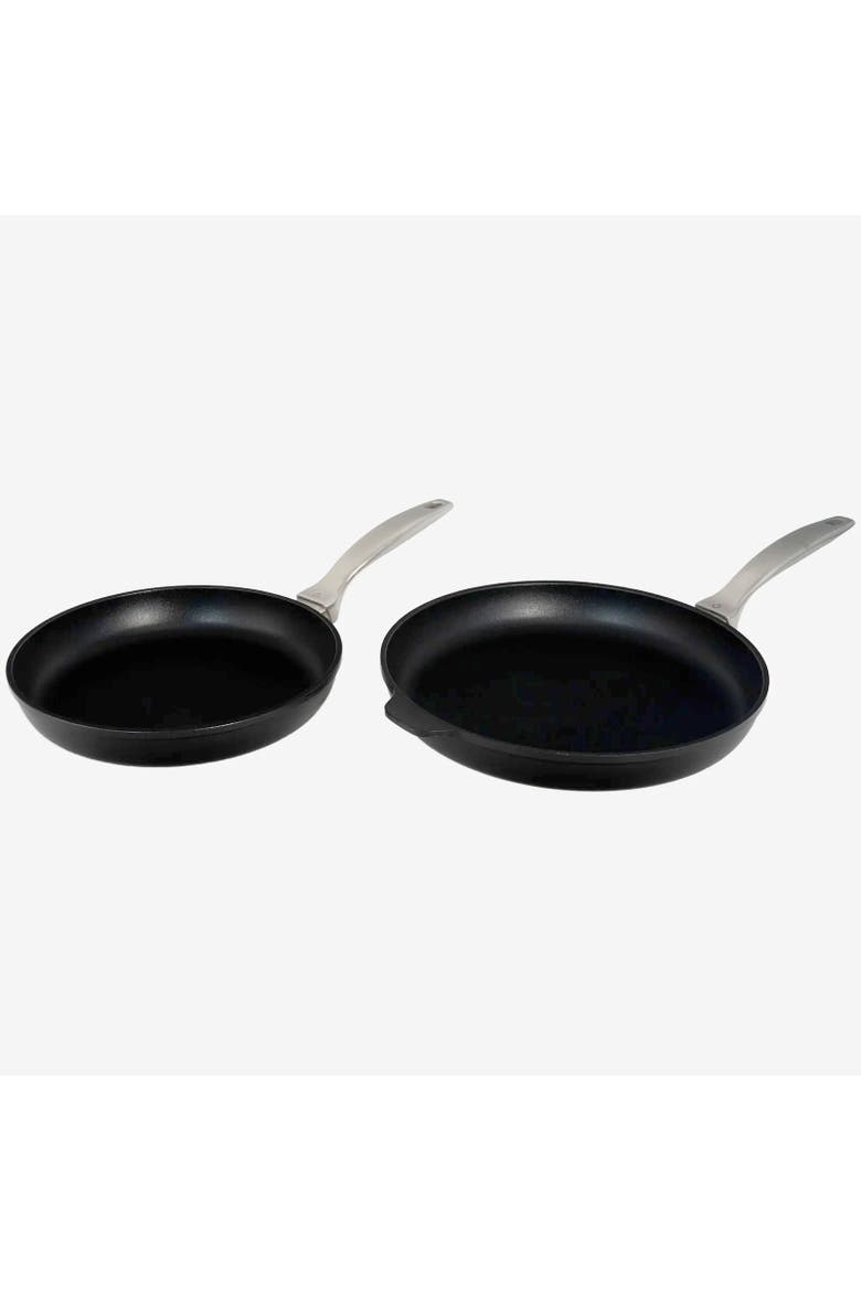 CHD Nonstick Fry Pan Duo, 9.5-Inch & 11-Inch, 2-Piece Set, Main, color, Black