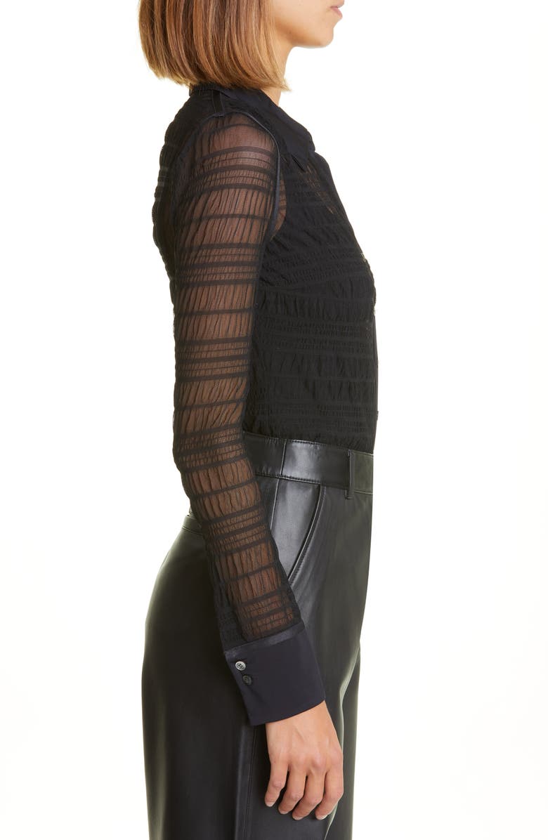 Simkhai Robin Seersucker Mesh Blouse, Alternate, color, 