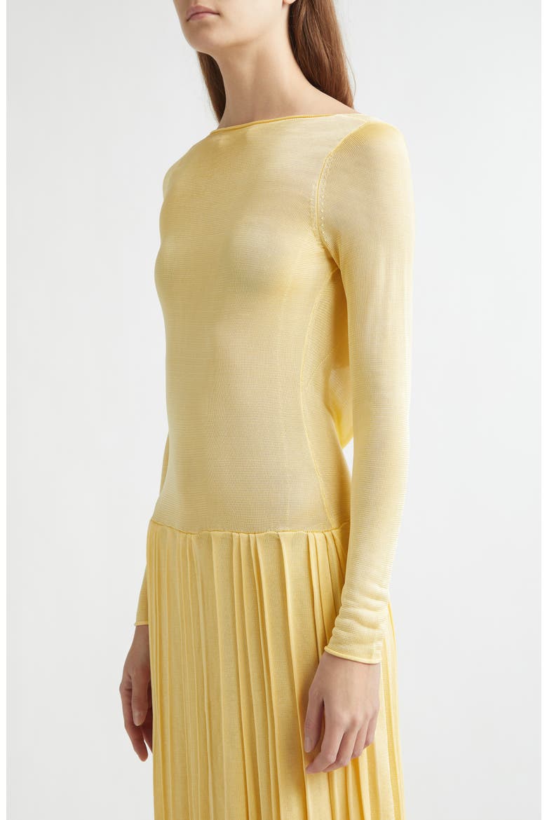 kingsley knit dress EMILY DAWN LONG Pleated Long Sleeve Drop Waist Column (Women) Maxi dress