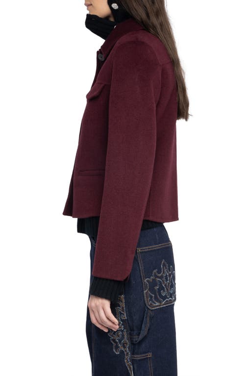 Zadig & Voltaire Liam Wool Blend Jacket In Burgundy
