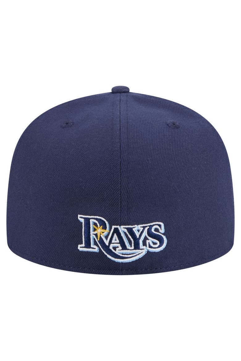Men's New Era Navy Tampa Bay Rays Overlap 59FIFTY Fitted Hat, Alternate, color, Navy
