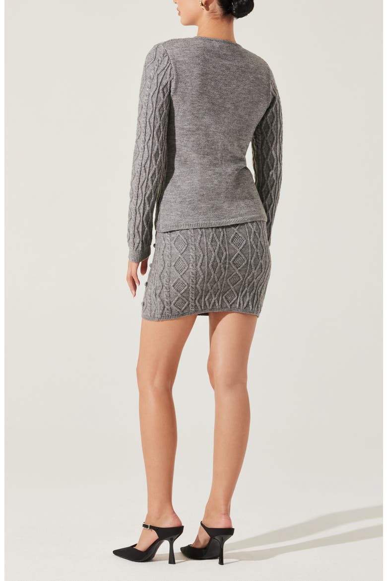 Argyle Pom Cardigan, Alternate, color, GREY