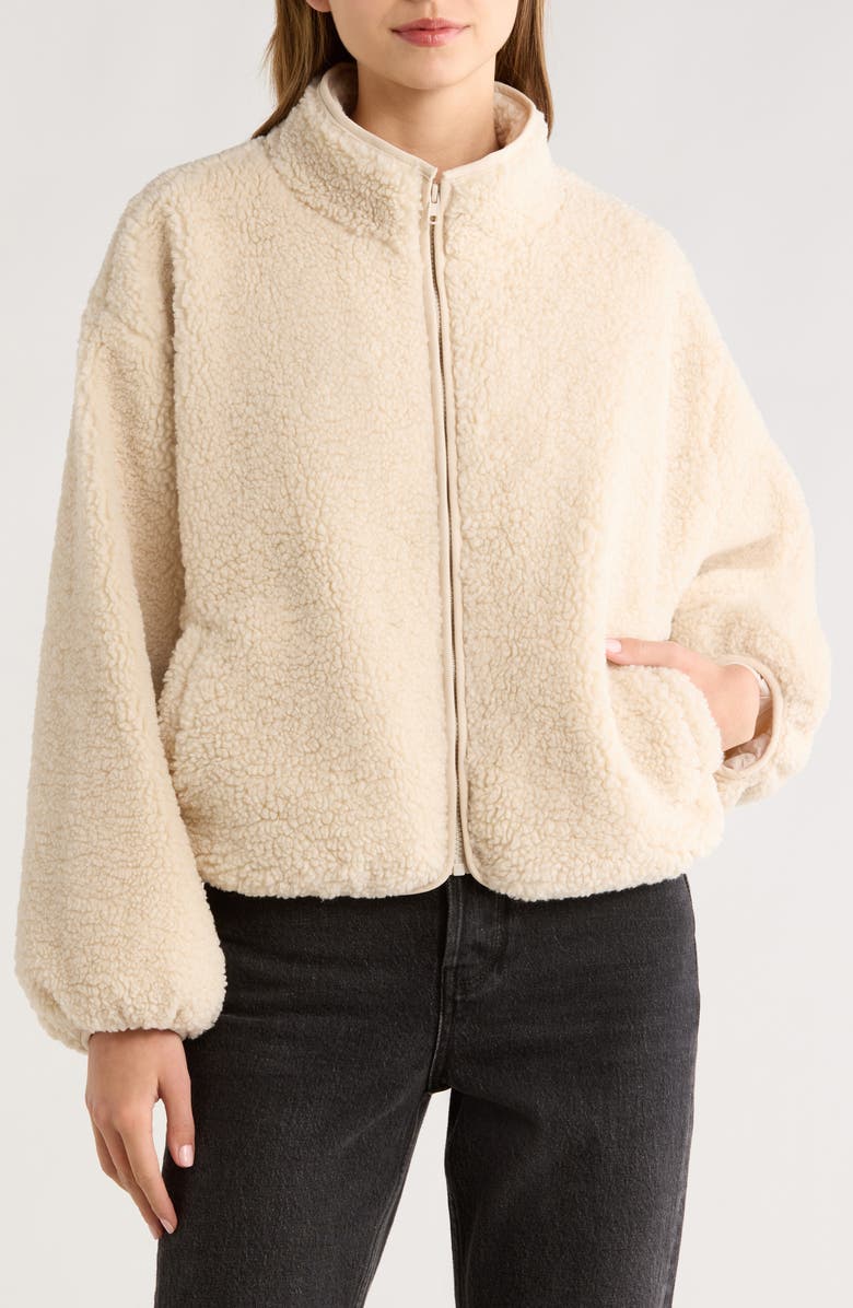 All in Favor High Pile Fleece Jacket, Alternate, color, Beige