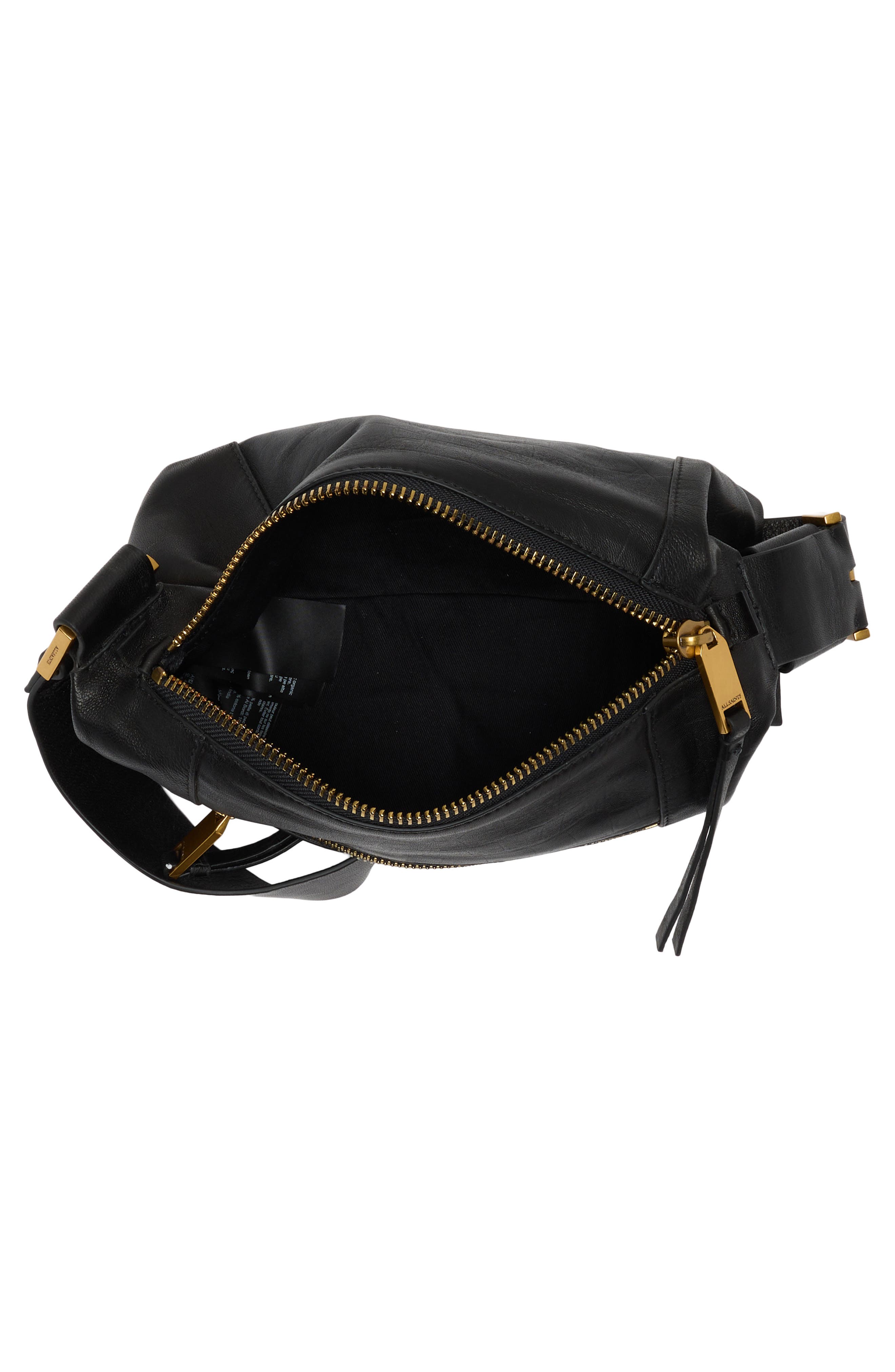 Vega Croc Embossed Leather Mini Shoulder Bag, Alternate, color, BLACK