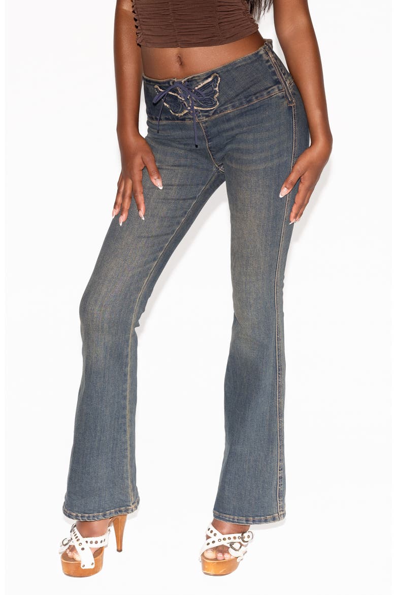 Riona Flare Jeans, Alternate, color, MID WASH