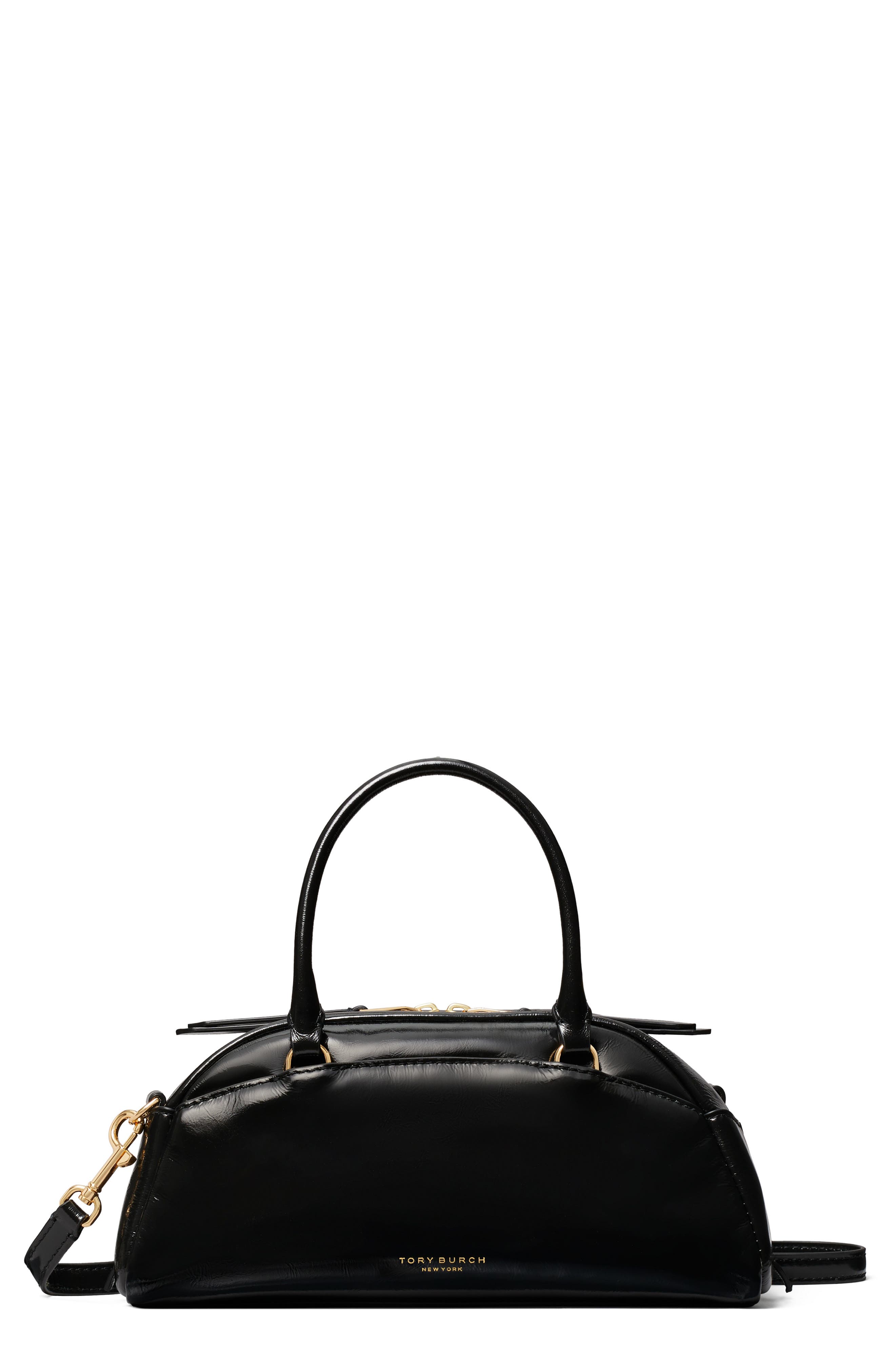 Tory Burch Small Bowler Top Handle Bag, Main, color, Black